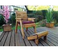 Charles Taylor Trading One Seater Lounger with Cushion & Footstool in Brown Charles Taylor Trading Brown