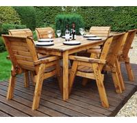 Six Seater Rectangular Table Set (with chairs) Charles Taylor Trading Brown One Size