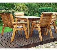 Charles Taylor Trading Six Seater Rectangular Table Set (with chairs & benches) in Brown Charles Taylor Trading Brown