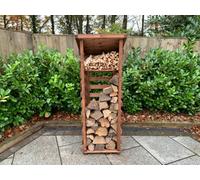 Scandinavian Redwood Garden Log Store by Charles Taylor