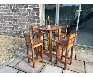 Charles Taylor Trading Deluxe Alfresco Bar Set Four Seater - L170 X W170 X H110 - Redwood