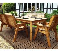 Charles Taylor Trading Eight Seater Rectangular Table Set (with chairs & benches) in Brown Charles Taylor Trading Brown