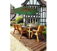 Charles Taylor Trading Eight Seater Rectangular Table Set With Cushion - W340 X D216 X H98 - Fully Assembled - Green