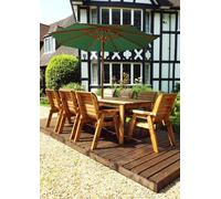 Charles Taylor Trading Eight Seater Rectangular Table Set With Cushions - W340 X D216 X H98 - Fully Assembled - Green