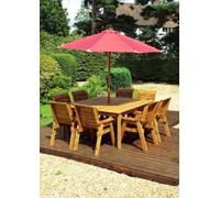 Charles Taylor Trading Eight Seater Square Table Set With Cushion - W250 X D250 X H98 - Fully Assemble - Burgundy
