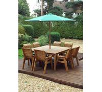 Charles Taylor Trading Eight Seater Square Table Set With Cushion - W250 X D250 X H98 - Fully Assemble - Green