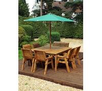 Charles Taylor Trading Eight Seater Square Table Set With Cushions - W250 X D250 X H98 - Fully Assemble - Green
