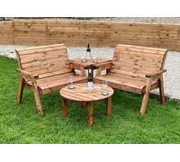 Charles Taylor Trading Four Seater Balmoral Corner set With Round Coffee in Brown Charles Taylor Trading Brown