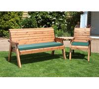 Charles Taylor Trading Four Seater Companion Set Angled With Cushions - W280 X D90 X H98 - Fully Assembled - Green