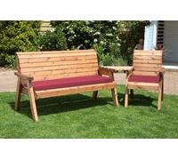 Charles Taylor Trading Four Seater Companion Set Angled With Cushions - W280 X D90 X H98 - Fully Assembled - Burgundy