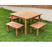 Charles Taylor Trading Four Seater Form Table Set in Brown Charles Taylor Trading Brown