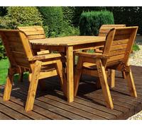 Charles Taylor Trading Four Seater Rectangular Table Set in Brown Charles Taylor Trading Brown