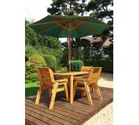 Charles Taylor Trading Four Seater Rectangular Table Set With Cushions - W220 X D190 X H98 - Fully Assembled - Green