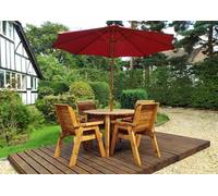 Charles Taylor Trading Four Seater Round Table Set With Cushions - W230 X D230 X H98 - Fully Assembled - Burgundy