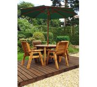 Charles Taylor Trading Four Seater Round Table Set With Cushions - W230 X D230 X H98 - Fully Assembled - Green