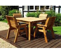 Charles Taylor Trading Four Seater Square Table Set in Brown Charles Taylor Trading Brown