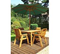 Charles Taylor Trading Four Seater Square Table Set With Cushions - W230 X D230 X H98 - Fully Assembled - Green