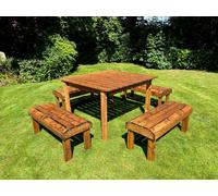 Charles Taylor Trading Knights 8 Seater Table Set in Brown Charles Taylor Trading Brown