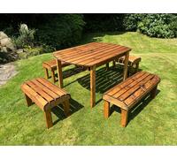 Knights Six Seater Rectangular Table Set Charles Taylor Trading Brown One Size