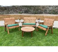 Charles Taylor Trading Large Four Seat Multi Set With Round Coffee Table in Brown Charles Taylor Trading Brown