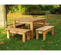 Charles Taylor Trading Little Fella's Square Table Set in Brown Charles Taylor Trading Brown