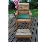 Charles Taylor Trading One Seater Lounger With Cushions - W68 X D135 X H98 - Fully Assembled - Green