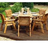 Charles Taylor Trading Six Seater Circular Table Set in Brown Charles Taylor Trading Brown