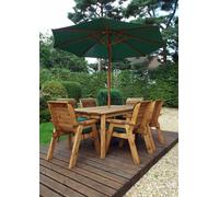 Charles Taylor Trading Six Seater Rectangular Table Set With Cushions - W290 X D245 X H98 - Fully Assembled - Green