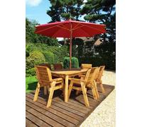 Charles Taylor Trading Six Seater Rectangular Table Set With Cushions - W290 X D245 X H98 - Fully Assembled - Burgundy