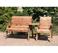 Charles Taylor Trading Three Seat Comp Set Straight Self-Assembly - L74 X W262 X H98 Cm - Redwood - Assembly Required