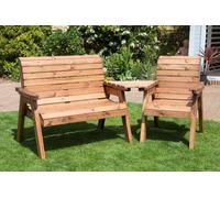 Charles Taylor Trading Three Seat Companion Set Angled - L90 X W230 X H98 Cm - Redwood - Minimal Assembly Required