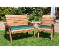 Charles Taylor Trading Three Seat Companion Set Angled With Cushions - W230 X D90 X H98 - Fully Assembled - Green