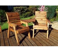 Charles Taylor Twin Companion Set Angled Self-Assembly - L90 x W180 x H98 cm - Redwood - Assembly Required