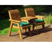Charles Taylor Trading Twin Companion Set Straight With Cushions - W160 X D74 X H98 - Fully Assembled - Green
