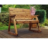 Charles Taylor Trading Two Seat Rocker Bench - L77 X W120 X H102 Cm - Redwood - Minimal Assembly Required