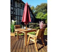 Charles Taylor Trading Two Seater Square Table Set With Cushions - W220 X D100 X H98 - Fully Assembled - Burgundy