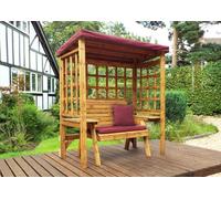 Charles Taylor Trading Wentworth Two Seat Arbour - W172 X D92 X H194 Cm - Fully Assembled - Burgundy Cushion And Sun Canopy Included