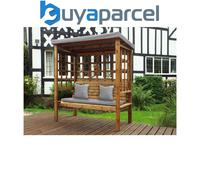Charles Taylor Bramham 3 Seater Wooden Arbour with Grey Canopy - Wilko