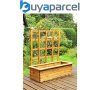 Charles Taylor Wooden Extra Large Kensington Planter Trough Flower Bed & Trellis