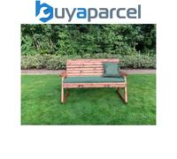 Charles Taylor Trading Charles Taylor Wooden Garden 3 Seater Rocker Bench Rocking Chair & Green Cushion