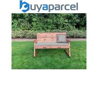 Charles Taylor Trading Charles Taylor Wooden Garden 3 Seater Rocker Bench Rocking Chair & Grey Cushion