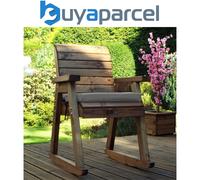 Charles Taylor Trading Charles Taylor Wooden Garden Rocker Seat Rocking Chair & Grey Cushion
