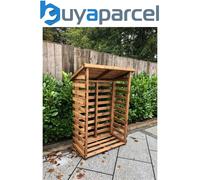 Scandinavian Redwood Garden Log Store by Charles Taylor