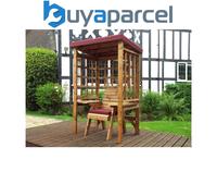 Charles Taylor Wooden Wentworth Garden Arbour & 1 Chair Red Cushion & Cover