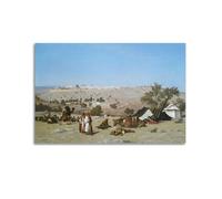 Charles-Théodore Frère Jerusalem from The Environs Fine Artwork Poster Picture Print Wall Art Canvas Artworks Room Aesthetic 12x18inch(30x45cm)