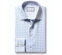 Charles Tyrwhitt Checked Shirts for Men - Non Iron with 100% Cotton Twill - Formal Dress Shirt for Work, Business & Weddings Sky