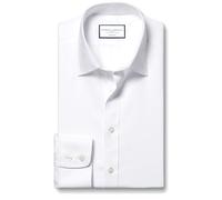 Charles Tyrwhitt Classic Collar Non-Iron Twill Cotton Formal Shirt - White Single Cuff Size 16/35