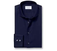 Charles Tyrwhitt Cutaway Collar Non-Iron Twill Cotton Formal Shirt - Navy Single Cuff Size 14.5/33