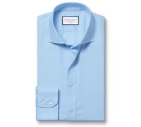 Charles Tyrwhitt Cutaway Collar Non-Iron Twill Cotton Formal Shirt - Sky Single Cuff Size 15.5/34