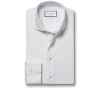 Charles Tyrwhitt Cutaway Collar Non-Iron Twill Cotton Formal Shirt - White Single Cuff Size 16.5/36